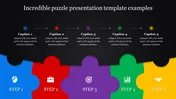 Unique 5 Piece Puzzle Template PowerPoint and Google Slides
