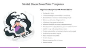 Mental Health PPT Template with 6 Step Wellness Diagram