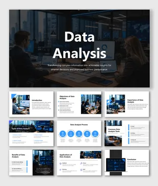 Editable Data Analysis Presentation And Canva Template
