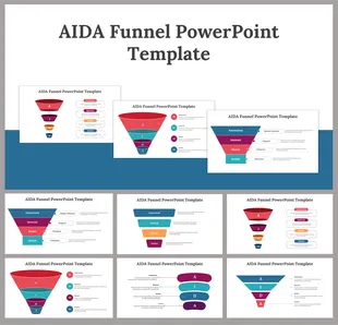 Horizontal Funnel PowerPoint Template and Google Slides