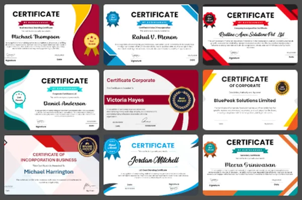 Corporate Certificate PowerPoint Templates