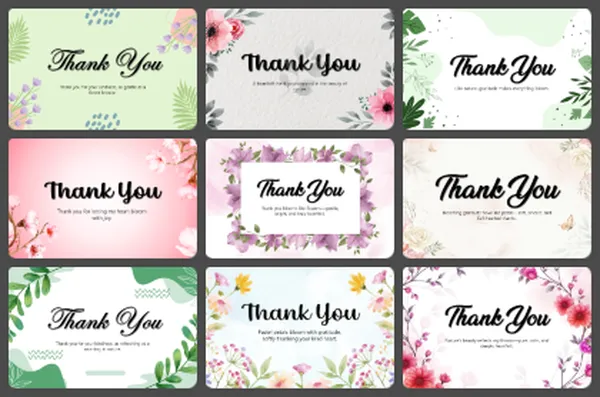 Nature and Floral Thank You PowerPoint Templates