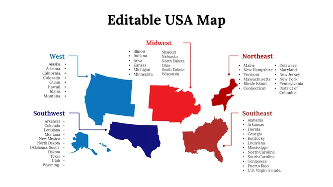 Editable USA Map slide11