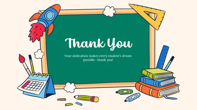 School Themed Thank You PowerPoint slide 3