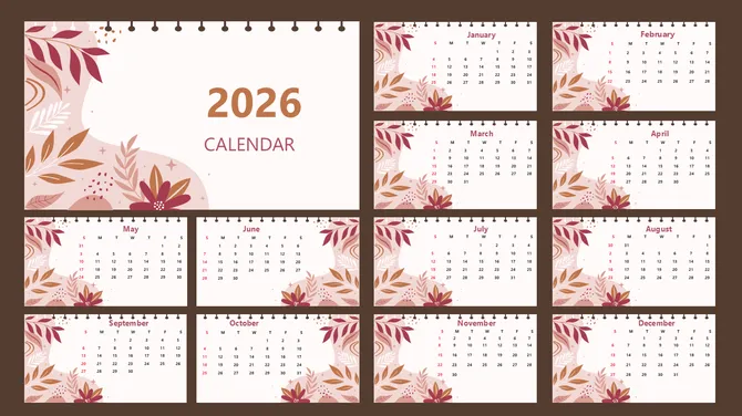 Monthly Calendar 2026 PowerPoint