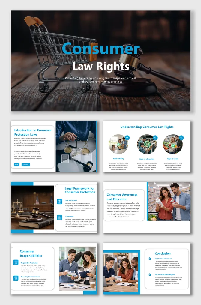 Counsumer Derf Consumer Protection & Rights PPT Templates | Legal Slides