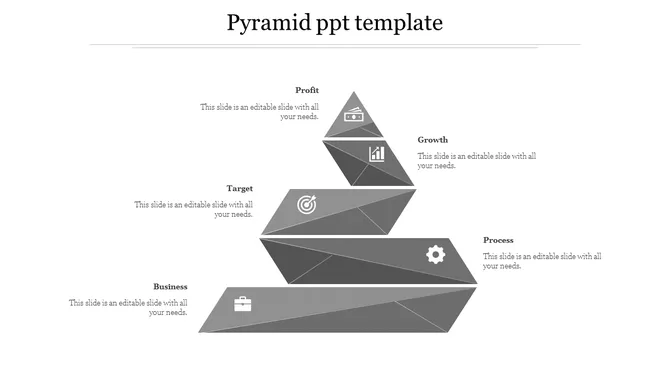 5 Level Pyramid Diagram Powerpoint Slidemodel Free Layered Pyramid