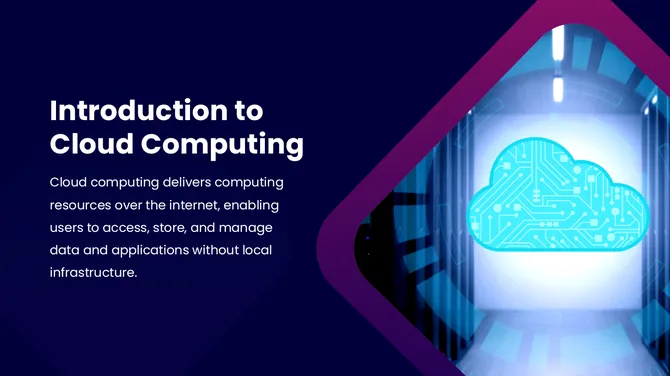 Cloud Computing Presentation: Designed to explain features, benefits, and processes in a visually engaging format. slide3