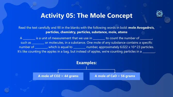 Science Subject Activities For Middle School Molar Mass slide9