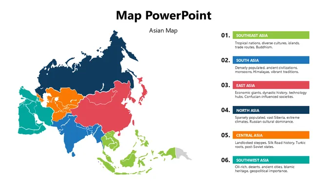 Asian Map PowePoint