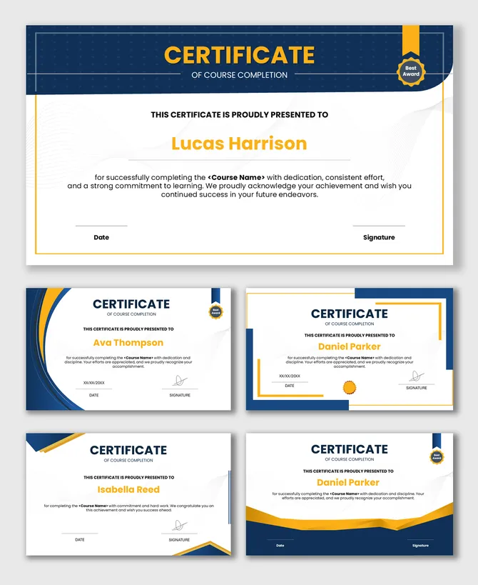Academic Certificate PPT, Google Slides & Canva Templates