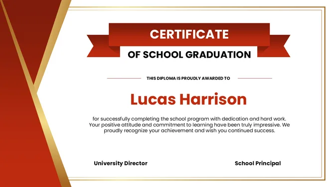 School Graduation Diploma Certificate slide2