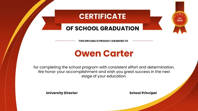School Graduation Diploma Certificate slide3