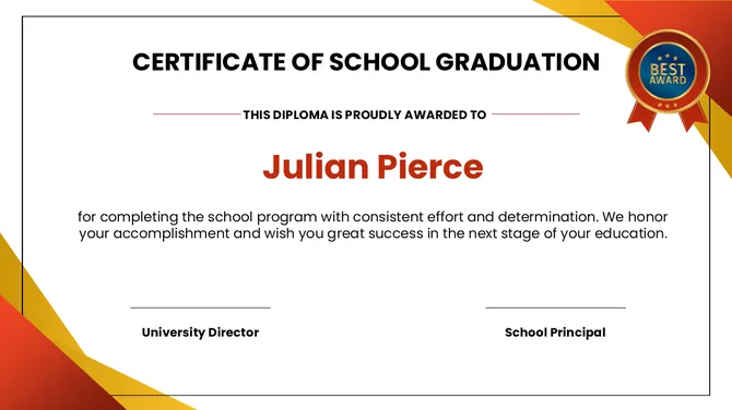 School Graduation Diploma Certificate slide4