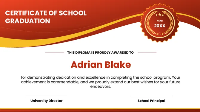 School Graduation Diploma Certificate slide5