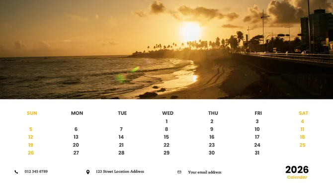 Printable 2026 Calendar Presentation slide 9