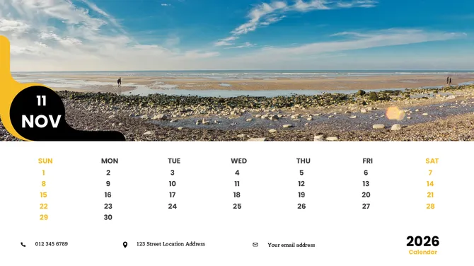 Printable 2026 Calendar Presentation slide 13