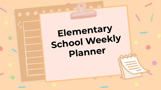 Elementary School Weekly Planner slide2