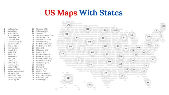 Editable US Map With States slide11