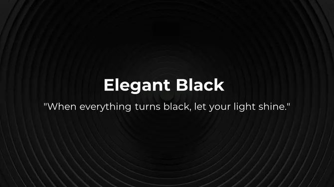Black circular ripple pattern with gradient shades, creating a subtle sense of depth and central white title.