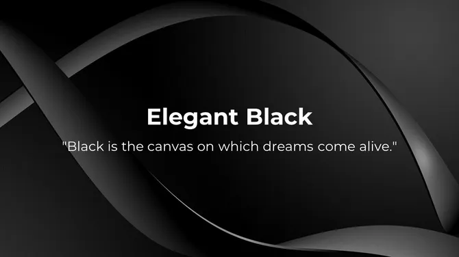 Sleek black background with overlapping curves and smooth, flowing lines that create a modern, elegant design.