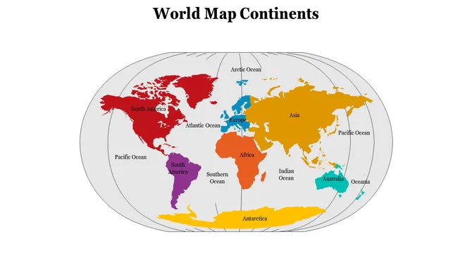 World Map Continents  slide3