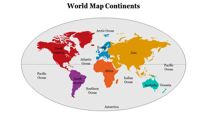 World Map Continents  slide10