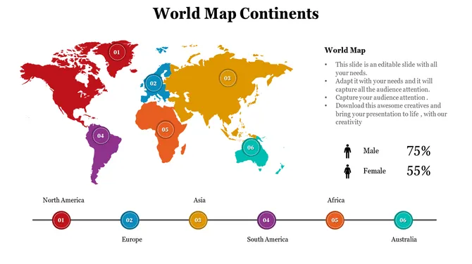 World Map Continents  slide11