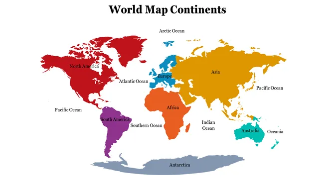 World Map Continents  slide16