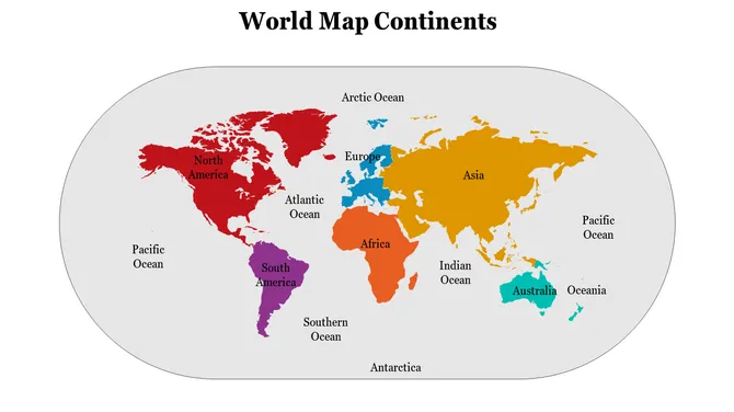 World Map Continents  slide19