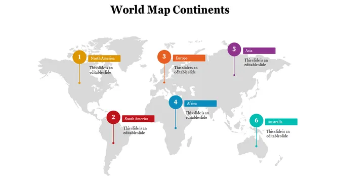 World Map Continents  slide20