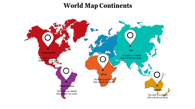 World Map Continents  slide23