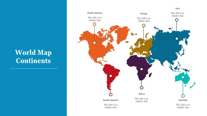 World Map Continents  slide25