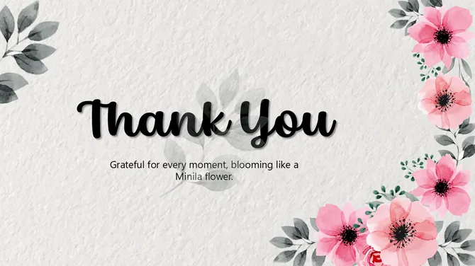 Minimal Flower Thank You slide 3