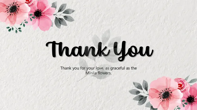 Minimal Flower Thank You slide 5