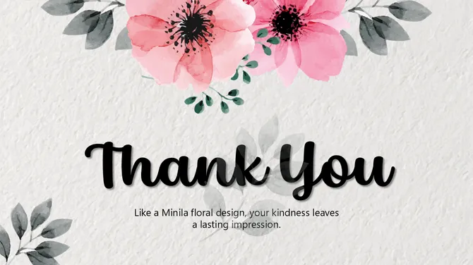 Minimal Flower Thank You slide 6