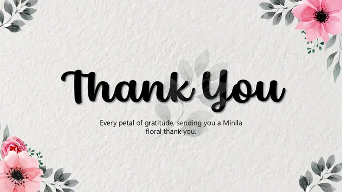 Minimal Flower Thank You slide 7