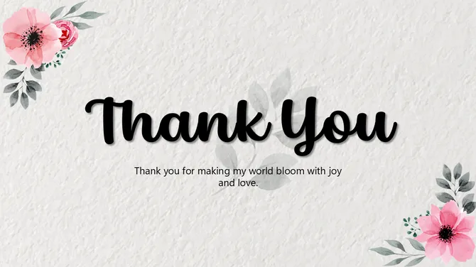 Minimal Flower Thank You slide 8