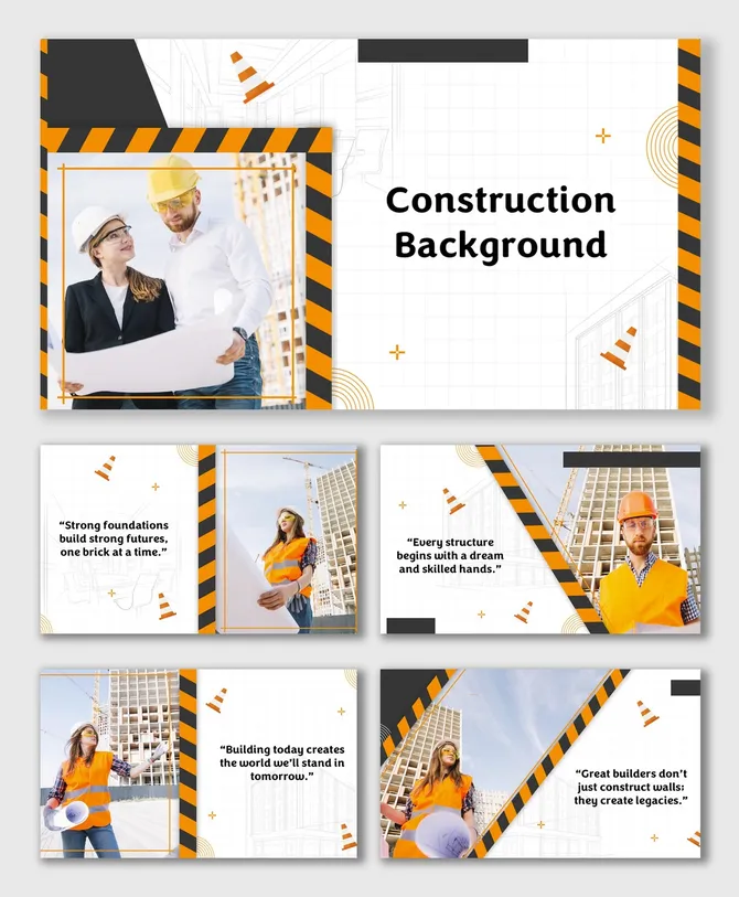 Construction Background Slides for PPT, Google Slides & Canva