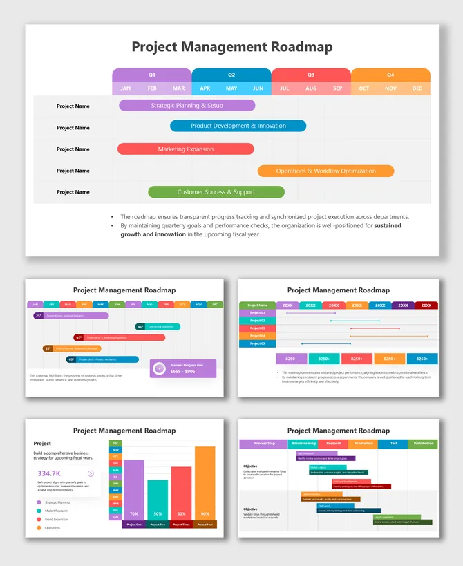 Free Project Roadmap PPT, Google Slides, and Canva Templates