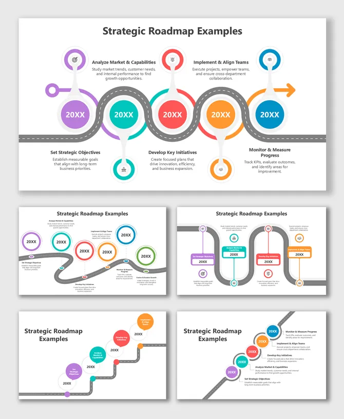 Strategic Roadmap Templates for PPT, Google Slides, and Canva