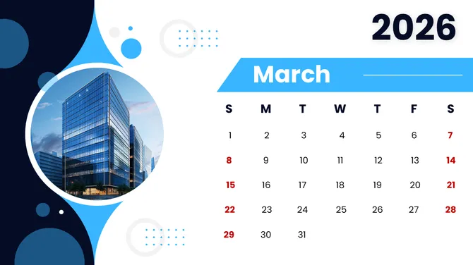 2026 Calendar Printable PowerPoint slide 5