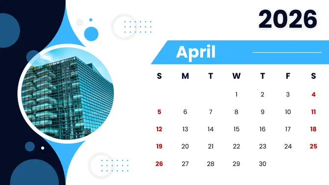 2026 Calendar Printable PowerPoint slide 6