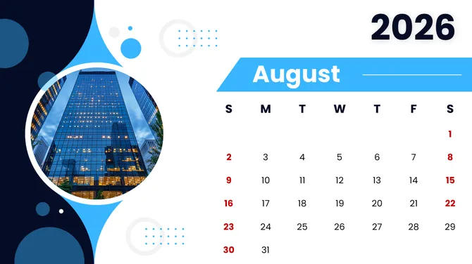 2026 Calendar Printable PowerPoint slide 10