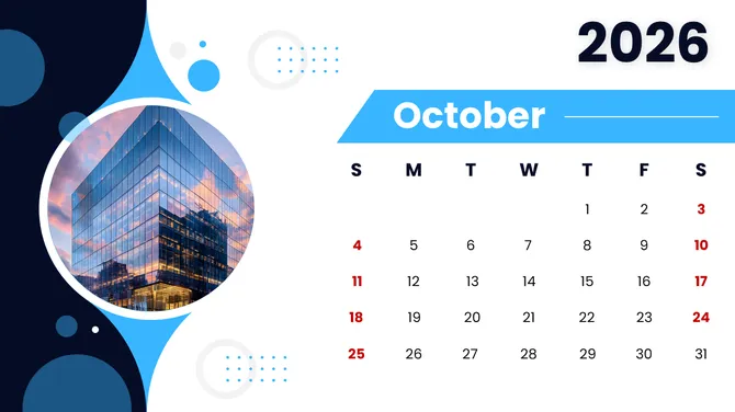 2026 Calendar Printable PowerPoint slide 12