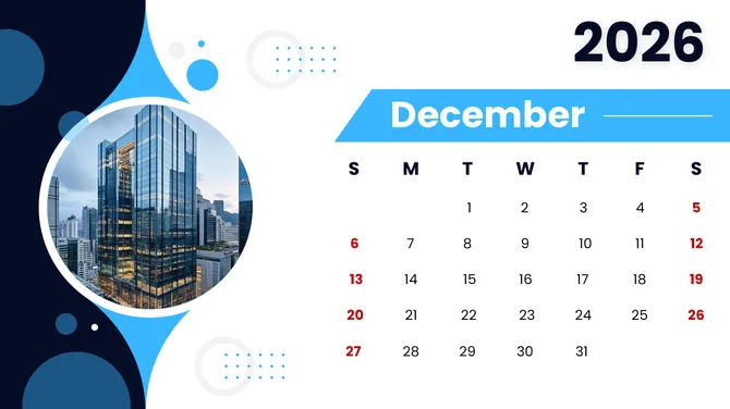 2026 Calendar Printable PowerPoint slide 14