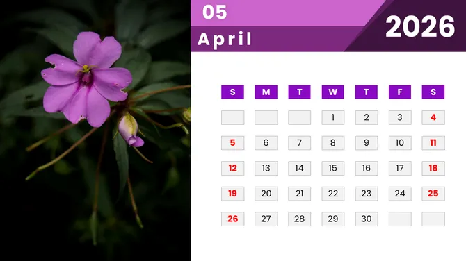 2026 Calendar PowerPoint slide 6