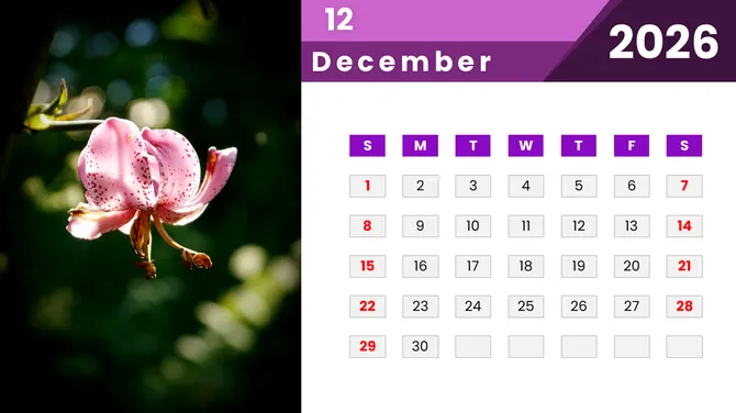 2026 Calendar PowerPoint slide 14