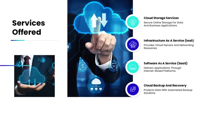 Cloud Computing Business Plan: Helps you present goals, services, and growth plans with clarity and confidence. slide5