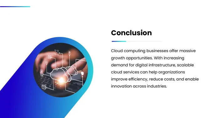 Cloud Computing Business Plan: Helps you present goals, services, and growth plans with clarity and confidence. slide11